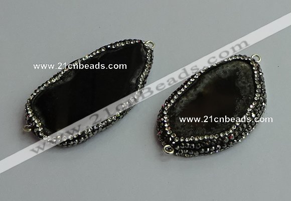 NGC6637 25*40mm - 30*55mm freeform agate connectors wholesale