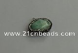 NGC6658 18*25mm faceted freeform amazonite connectors