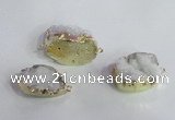 NGC685 20*30mm - 25*35mm freeform druzy quartz connectors