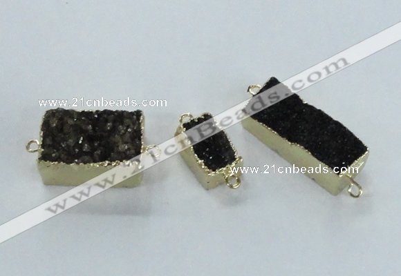 NGC698 10*15mm - 15*28mm rectangle druzy agate connectors