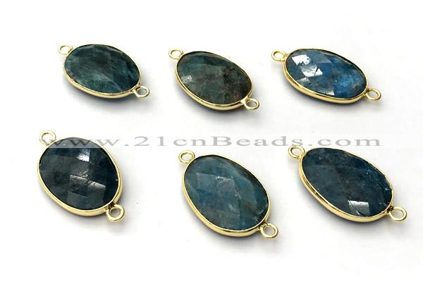NGC7057 17*22mm faceted oval apatite connectors