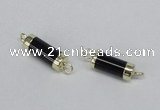 NGC725 8*20mm tube black agate connectors wholesale