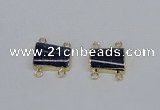 NGC728 13*18mm trapezoid lapis lazuli connectors wholesale