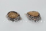 NGC731 16*22mm - 18*25mm freeform plated druzy agate connectors