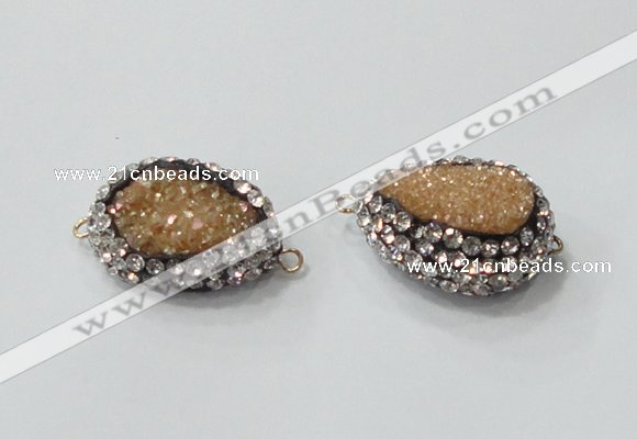 NGC731 16*22mm - 18*25mm freeform plated druzy agate connectors