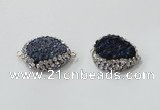 NGC735 16*22mm - 18*25mm freeform plated druzy agate connectors