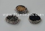 NGC738 16*22mm - 18*25mm freeform plated druzy agate connectors