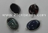 NGC75 22*30mm oval agate gemstone connectors wholesale