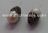 NGC7502 15*26mm teardrop shell pearl connectors wholesale