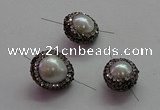 NGC7506 12*12mm - 14*14mm nuggets shell pearl connectors wholesale