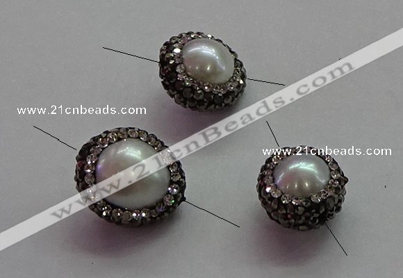 NGC7506 12*12mm - 14*14mm nuggets shell pearl connectors wholesale