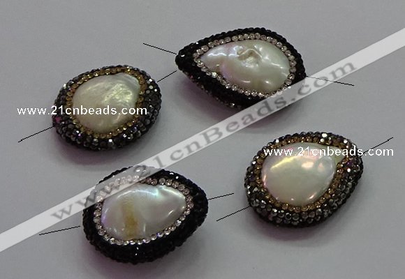 NGC7509 22*25mm - 22*30mm freeform pearl connectors wholesale