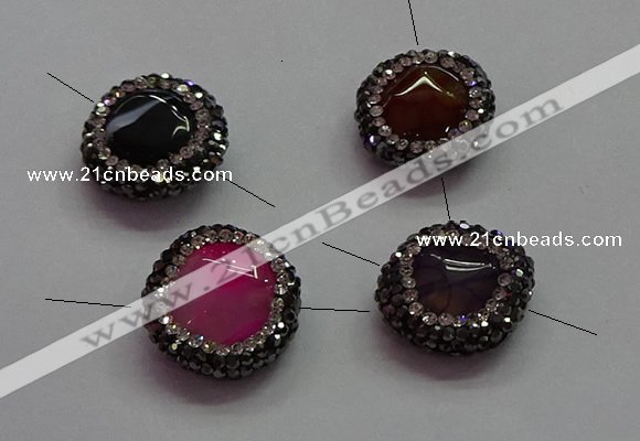 NGC7514 14*15mm - 16*17mm freeform agate connectors wholesale