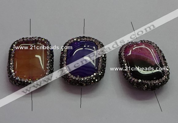 NGC7518 24*30mm rectangle agate connectors wholesale