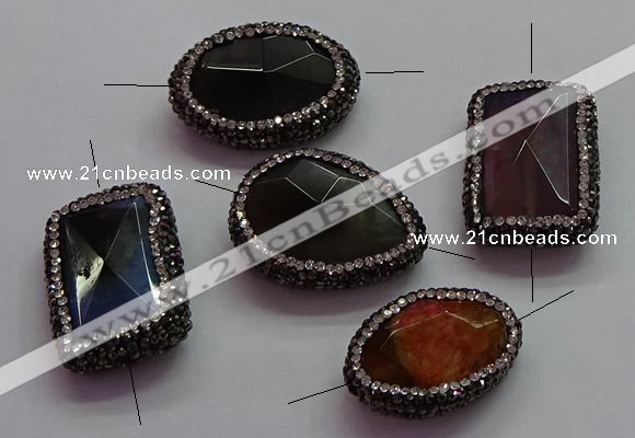 NGC7519 20*30mm - 23*33mm freeform agate connectors wholesale