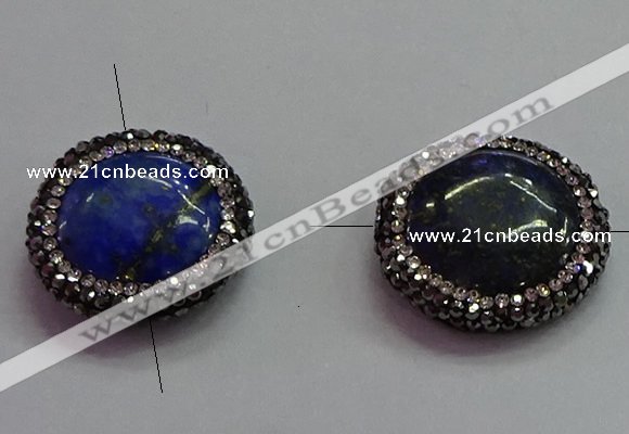 NGC7522 25mm coin lapis lazuli connectors wholesale