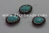 NGC7532 18*22mm - 20*25mm faceted teardrop turquoise connectors