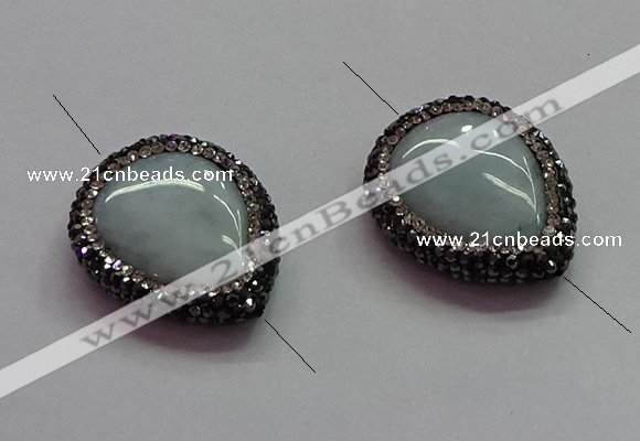 NGC7537 22*30mm flat teardrop quartz connectors wholesale