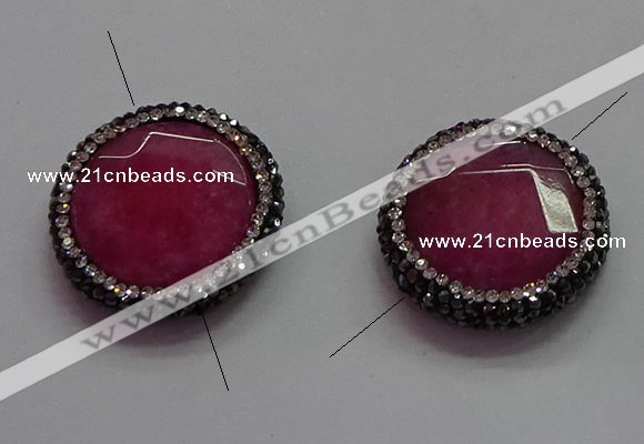 NGC7546 25mm faceted coin quartz connectors wholesale