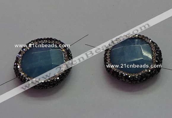 NGC7547 25mm faceted coin quartz connectors wholesale