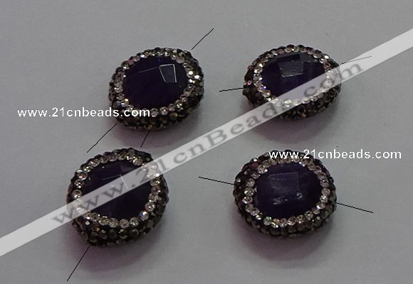 NGC7555 16mm faceted coin amethyst connectors wholesale