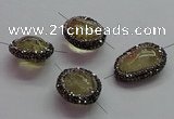 NGC7558 18*22mm - 20*30mm freeform citrine connectors wholesale