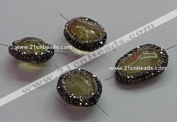 NGC7558 18*22mm - 20*30mm freeform citrine connectors wholesale