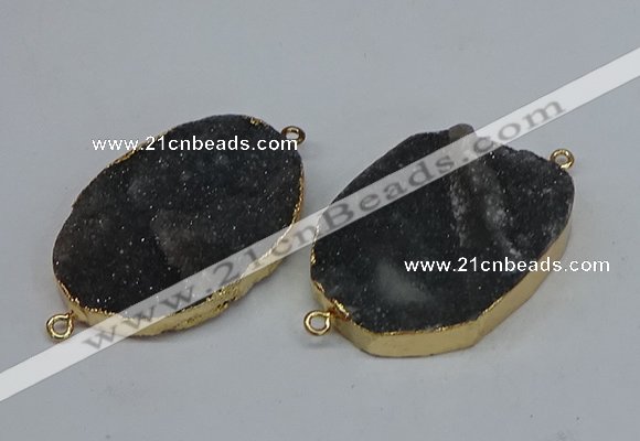 NGC8007 30*40mm - 35*45mm freeform druzy agate connectors