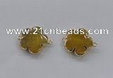 NGC851 28mm - 30mm flower agate gemstone connectors wholesale