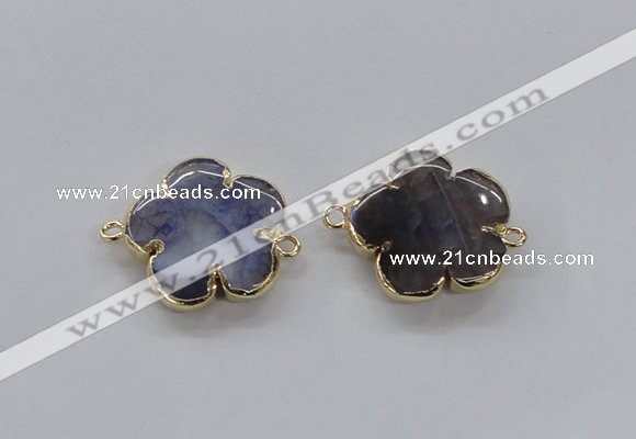 NGC852 28mm - 30mm flower agate gemstone connectors wholesale