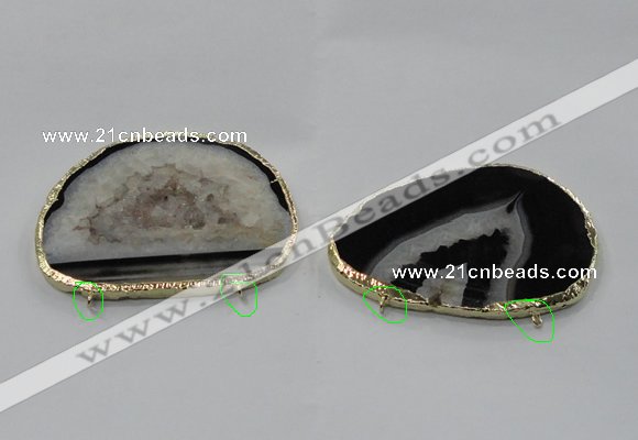 NGC900 50*65mm - 60*75mm freeform druzy agate connectors