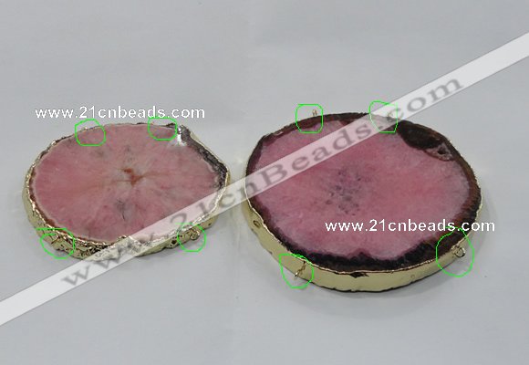 NGC905 60*70mm - 75*85mm freeform druzy agate connectors