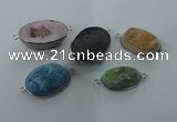 NGC91 15*20mm - 25*35mm oval druzy agate connectors wholesale