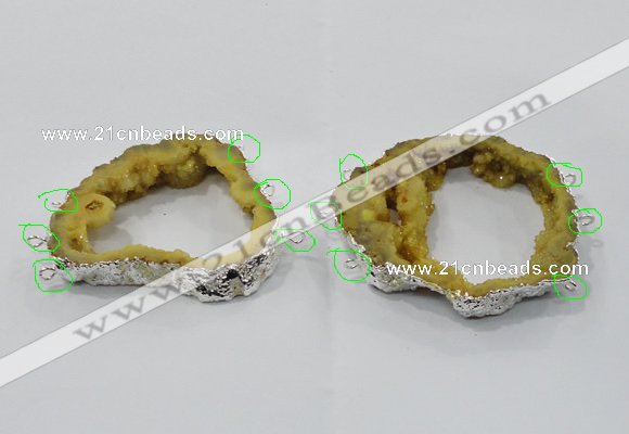 NGC911 40*60mm - 65*80mm freeform druzy agate connectors