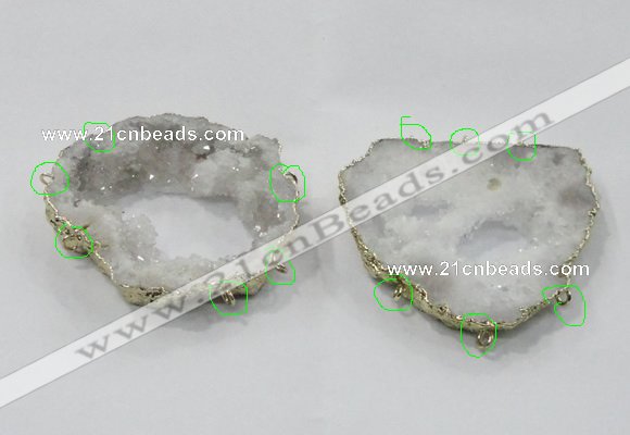 NGC920 40*60mm - 65*80mm freeform druzy agate connectors