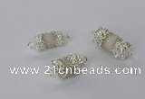 NGC957 10*14mm - 12*22mm tube druzy quartz connectors wholesale