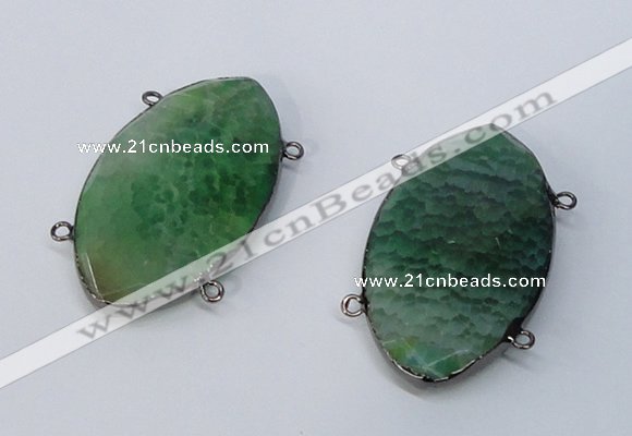 NGC964 30*55mm faceted marquise agate connectors wholesale