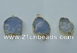 NGC98 20*30mm - 25*35mm freeform druzy agate connectors wholesale