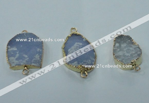 NGC98 20*30mm - 25*35mm freeform druzy agate connectors wholesale