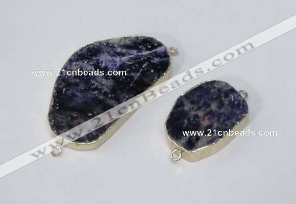 NGC995 20*30mm – 30*40mm freeform sodalite gemstone connectors