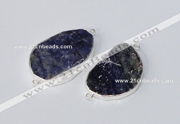 NGC996 20*30mm – 30*40mm freeform sodalite gemstone connectors