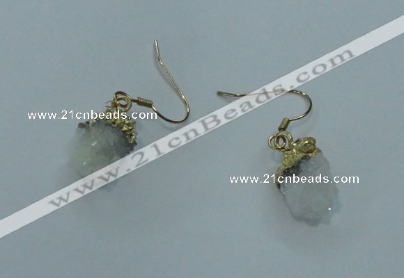 NGE02 10*14mm - 12*16mm nuggets druzy quartz earrings wholesale