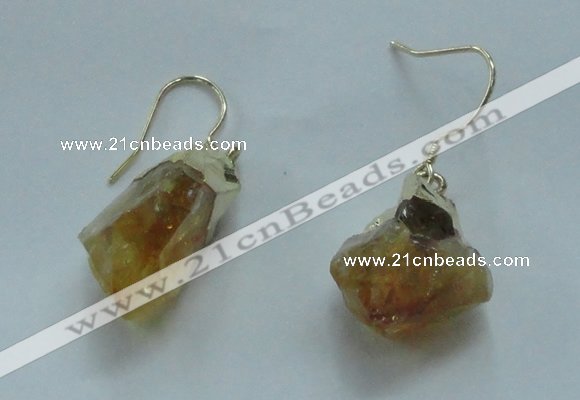 NGE08 13*18mm - 15*20mm nuggets citrine gemstone earrings wholesale