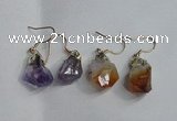 NGE10 13*18mm - 15*20mm nuggets amethyst & citrine earrings wholesale