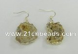 NGE101 20*25mm - 25*30mm freeform druzy agate gemstone earrings