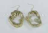 NGE103 30*35mm - 35*40mm freeform druzy agate gemstone earrings