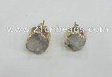 NGE114 12mm - 14mm freeform druzy quartz gemstone earrings