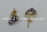 NGE12 8*12mm - 10*15mm faceted nuggets amethyst earrings wholesale