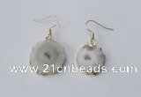 NGE120 8*12mm - 12*16mm freeform druzy agate gemstone earrings