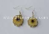 NGE121 8*12mm - 12*16mm freeform druzy agate gemstone earrings